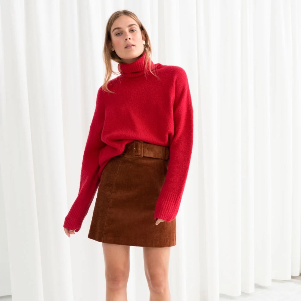 & Other Stories Red Turtleneck Sweater